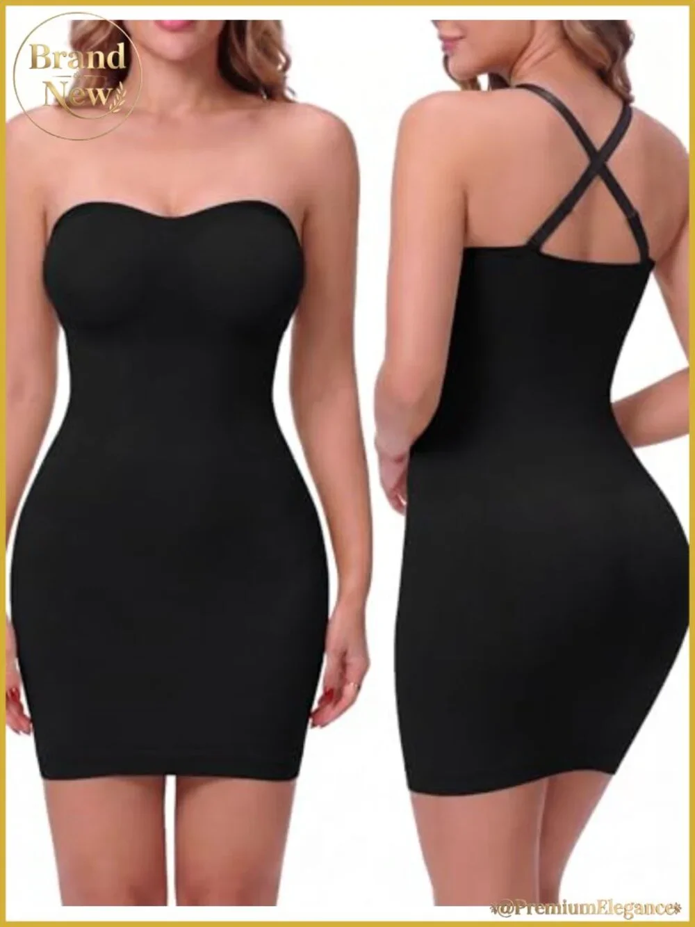 Strapless Shapewear Slip for Women Tummy Control Full Slip with Removable Pads